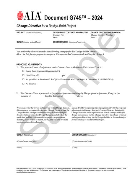 G745-2024 Change Directive for a Design-Build Project