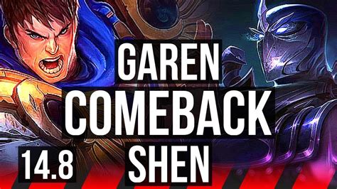 Garen Vs Shen Top Comeback Games Na Diamond Youtube