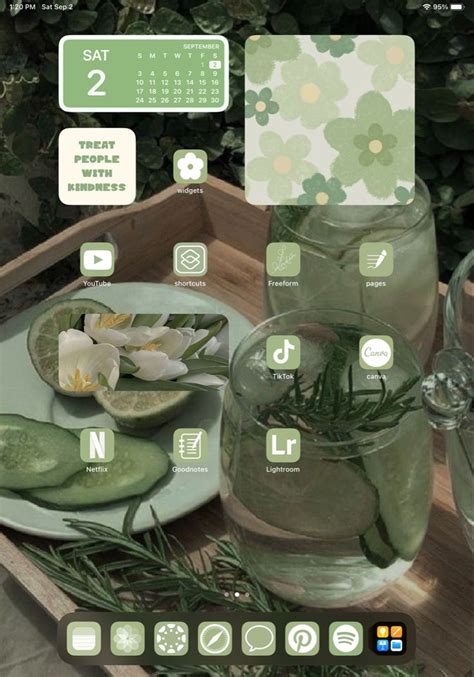 Sage Green Homescreen Setup Sage Green Green Aesthetic Homescreen