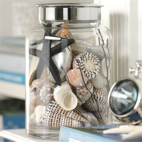 Antigua Jar With Lid Ocean Home Decor Seashell Display Ocean Decor