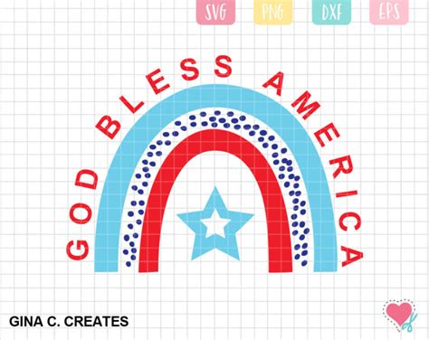 God Bless America Rainbow Svg Cut File