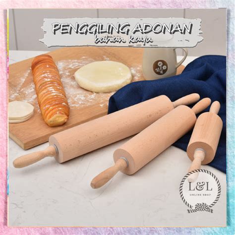 Promo Rolling Pin Penggiling Adonan Kue Kayu Mahoni Penggilas Adonan