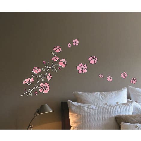 Sticker Mural Autocollant 48x68cm Branche Fleurie Japonaise