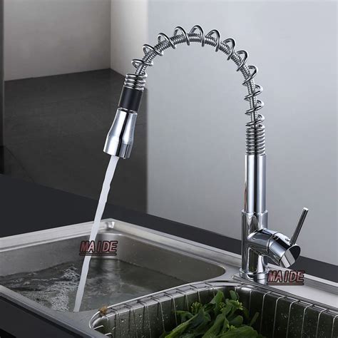 High Quality Single Handle Solid Brass Chrome Plated Hot And Cold Water Kitchen Faucet With Two