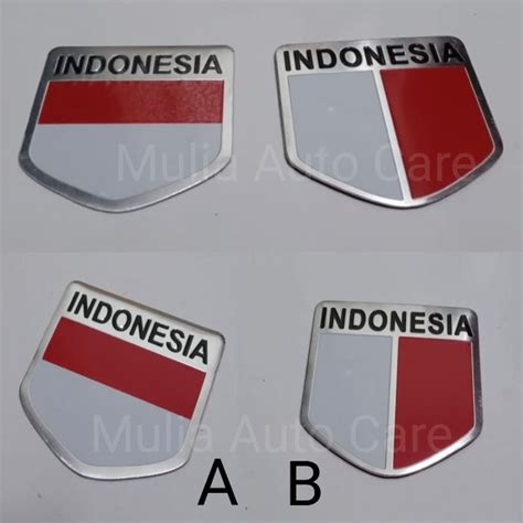 Jual Emblem Stiker Mobil Motor Variasi Bendera Merah Putih Indonesia