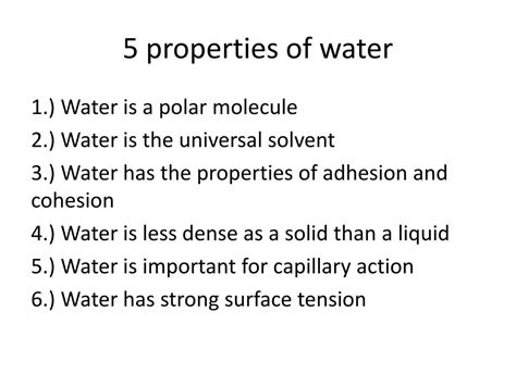 Ppt Properties Of Water Powerpoint Presentation Free Download Id6115807