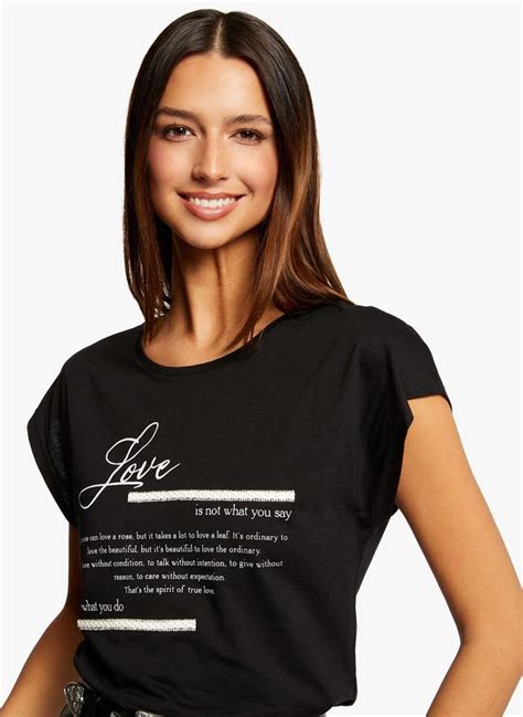 Round Neck T Shirt Noir Morgan Women Place Des Tendances