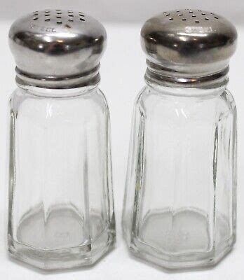 James Bregenzer Vintage Clear Glass Salt Pepper Shakers W