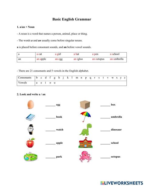 Basic English Grammar 1 worksheet | Live Worksheets - Worksheets Library