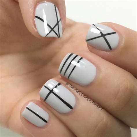 Geometric Lines Nail Art Design Lines On Nails Line Nail Art Line