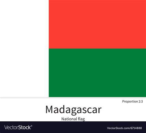 National Flag Of Madagascar With Correct Vector Image