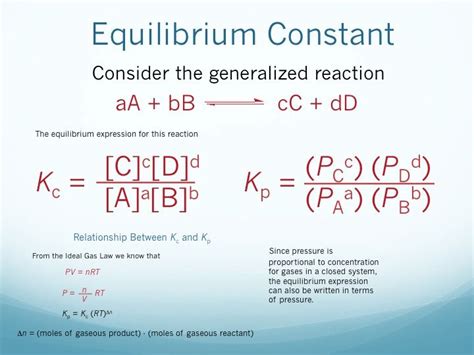 An Equilibrium Constant Is Described By Which Of The Following