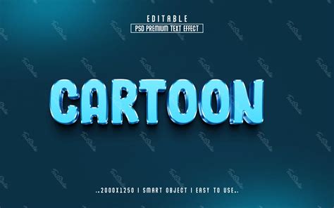 Cartoon Turquoise Comic Metallic 3D Text Effect Effet De Texte 3D