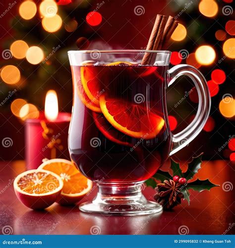 Mulled Wine Traditional Christmas Spiced Alcoholic Drink Stock Illustration Illustration Of