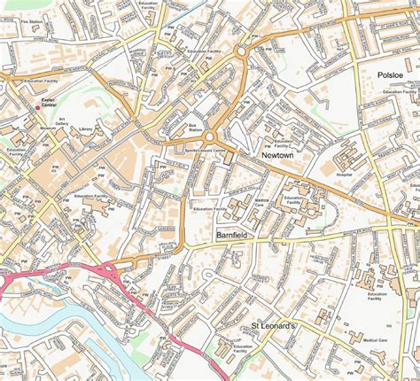 A Map Of The City Of London With Roads Streets And Major Cities On It