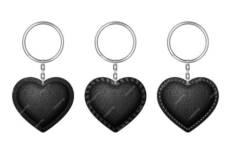 Premium Vector Leather Heart Shape Keychain Holder Trinket For Key