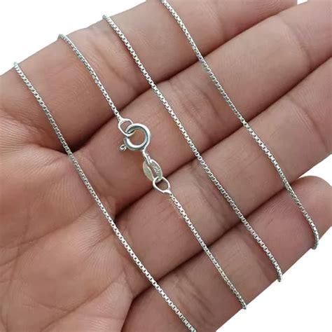 Cadena En Plata Italiana Veneciana Cmx Mm Mercadolibre