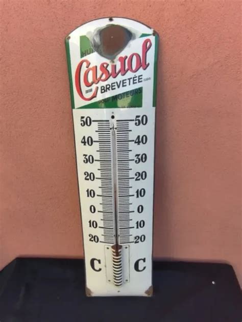 Ancien Thermometre Castrol En T Le Emaillee Eur Picclick Fr