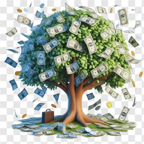 Illustrated Currency Money Tree Cartoon, Currency Money Tree Cartoon, Money Tree Illustration ...