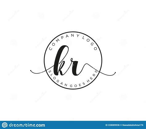 Initial Kr Feminine Logo Beauty Monogram And Elegant Logo Design