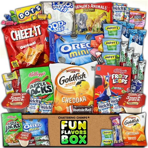 Snack Box Variety Care Package 40 Count Lunch Box Snack Gift Box For