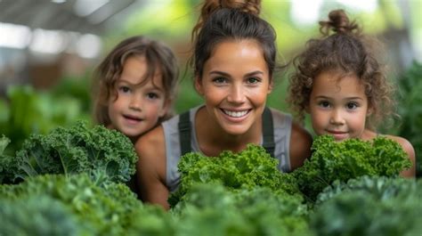 Premium Photo Young Mother Picking Fresh Vegetables With Her Daughter In An Organic Garden