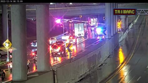 Jackknifed Semi Truck Causes Traffic Delays Near Downtown Louisville In