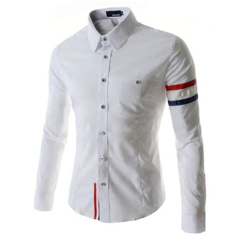 Chemise Homme Blanche Marque Slim Fit Manche Lo Blanc Achat Vente Chemise Chemisette