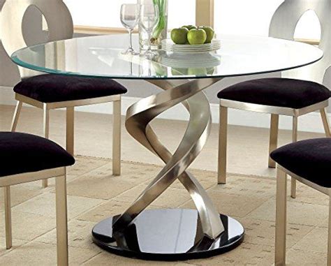 Furniture Of America Catarina Round Glass Top Dining Table Glass