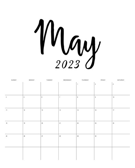 Minimalist Calendar 2023 Printable