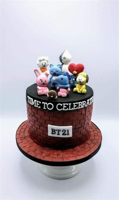 Bt21 Themed Cake Birthday Card Message