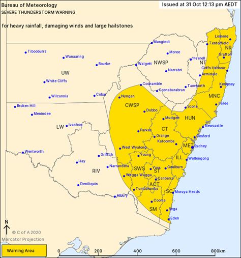 Nsw Severe Thunderstorm Warning Large Hail Heavy Rain Damaging Winds