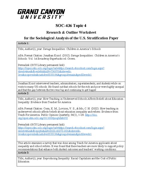 Research And Outline Worksheet Soc Topic Research Outline