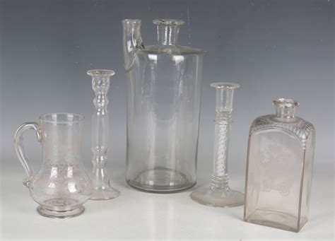 A Low Countries Shouldered Rectangular Glass Flask Late Th Century