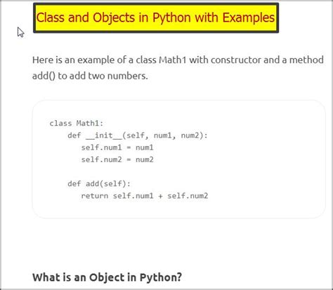 Python Class And Objects With Program Examples