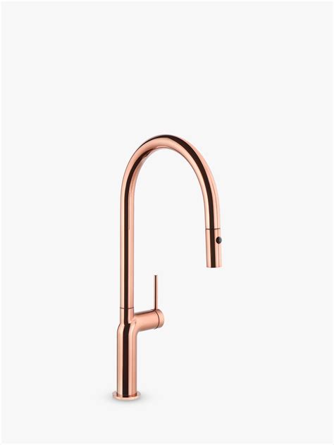 Abode Tubist Single Lever Pull Out Spray Kitchen Mixer Tap Polished Copper