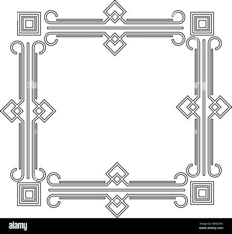 Art Deco Frame Elegant Decorative Square Style Stock Vector Image Art