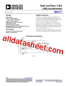 ADXL377BCPZ RL7 Datasheet PDF Analog Devices