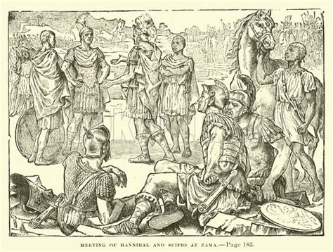 Meeting of Hannibal and Scipio at Zama stock image | Look and Learn