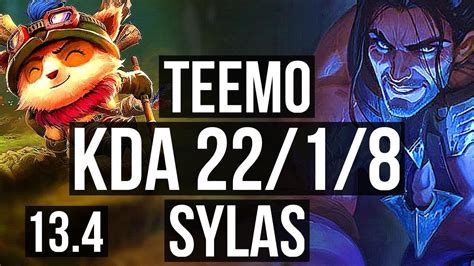 Teemo Vs Sylas Jng 22 1 8 Legendary 1100 Games 1 2m Mastery