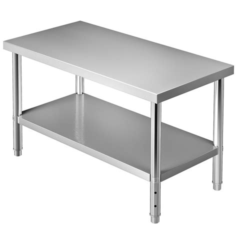 Vevor Stainless Steel Prep Table 48 X 30 X 34 Inch 550lbs Load Capacity Heavy Duty Metal