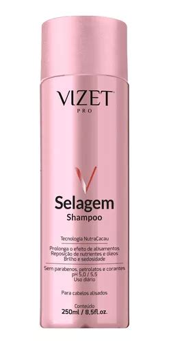 Shampoo Selagem Termica Hidratante Vizet Pro 250 Ml Parcelamento Sem