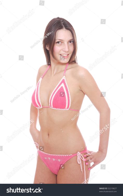 Sexy Woman Bikini On White Background Stock Photo 52219627 Shutterstock