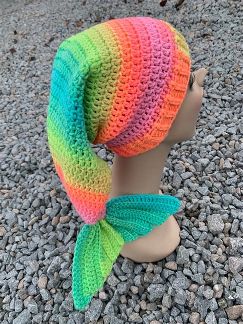 Stitches And Fins Mermaid Tail Hat Winter Toboggan Hat Etsy