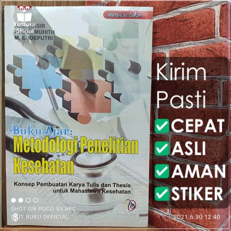 Jual Buku Ajar Metodologi Penelitian Kesehatan Konsep Pembuatan Karya