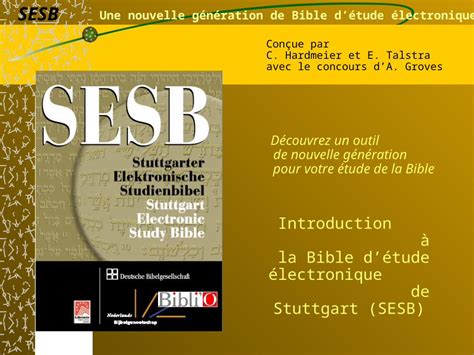 Ppt Une Nouvelle G N Ration De Bible D Tude Lectronique D Couvrez Un