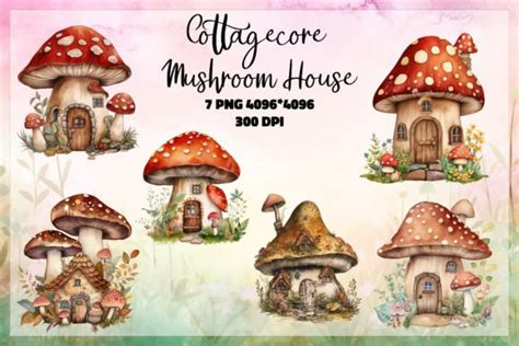 Cottagecore Mushroom House Png Graphic By Looksgoodonyou · Creative Fabrica