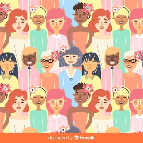 Modèle International Moderne De Femmes Vecteur Gratuite