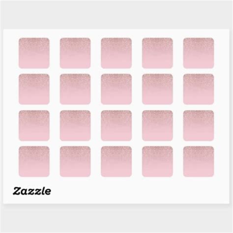 Elegant Rose Gold Glitter Blank Template Add Text Square Sticker Zazzle