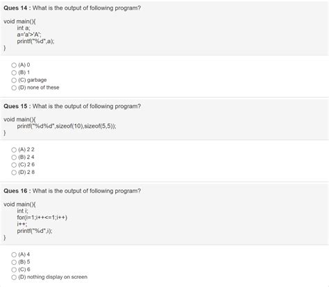 Solved Ques What Is The Output Of Following Program Chegg